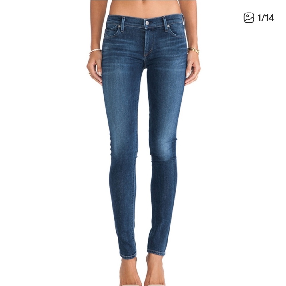 Citizens Of Humanity dark rinse jeans.